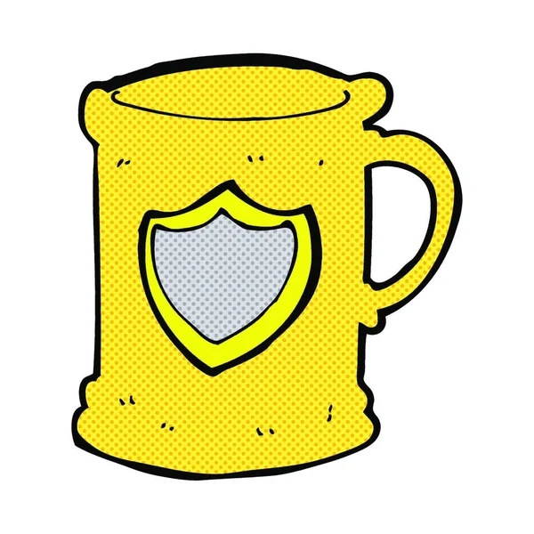 Estilo Banda Desenhada Retro Cartoon Tankard — Vetor de Stock