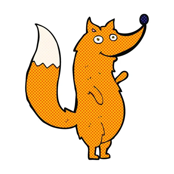 复古漫画书风格的漫画挥动狐狸 — 图库矢量图片