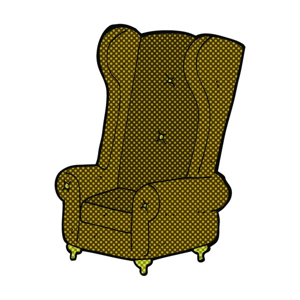 Retro Comic Style Cartoon Old Armchair — стоковый вектор