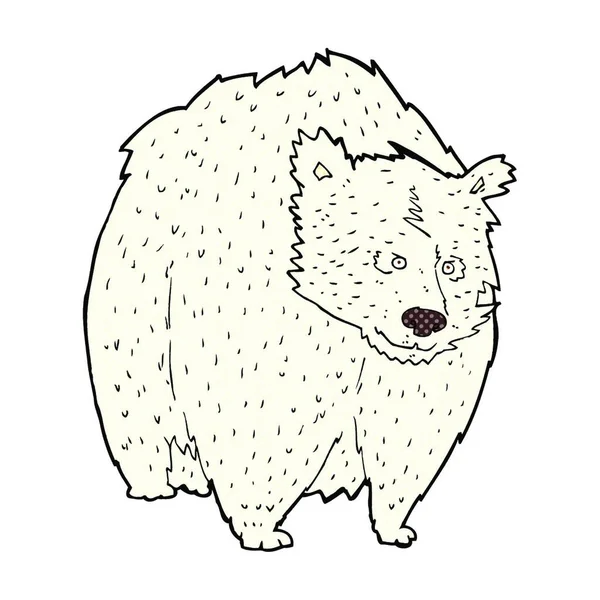Enorme Polar Oso Retro Cómic Estilo Caricatura — Vector de stock