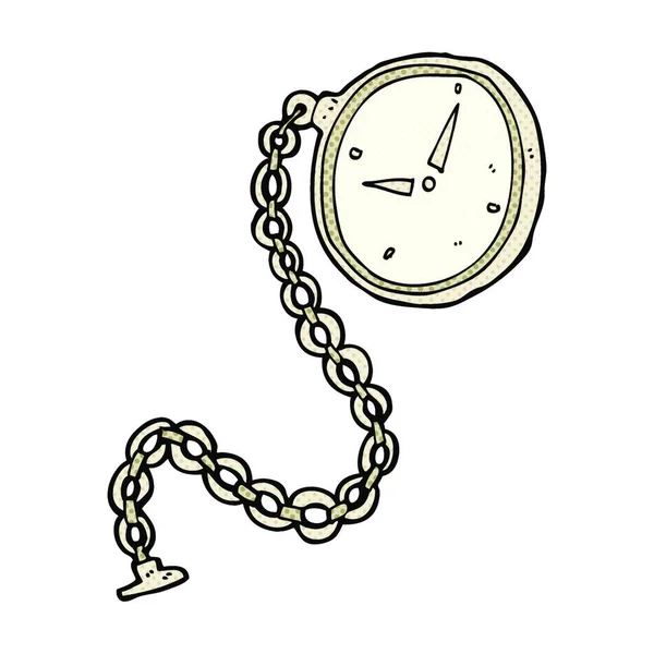 Ретро Комікс Стиль Мультфільм Срібний Годинник — стоковий вектор