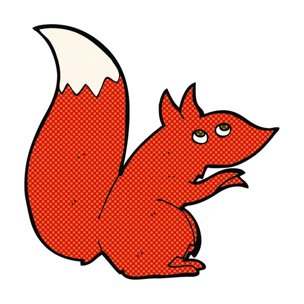 Retro Comic Book Style Cartoon Rotes Eichhörnchen — Stockvektor