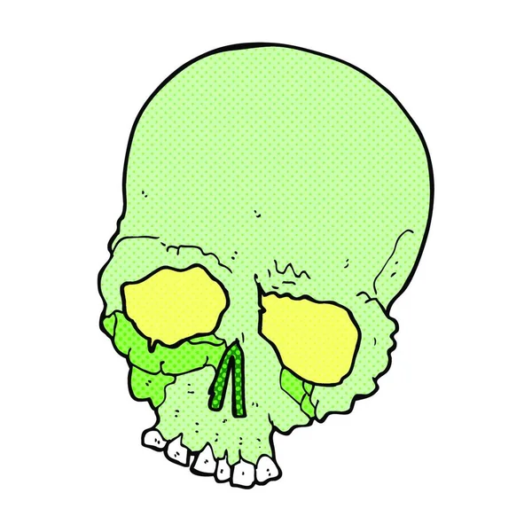 Retro Cómic Estilo Dibujos Animados Asustando Viejo Cráneo — Archivo Imágenes Vectoriales