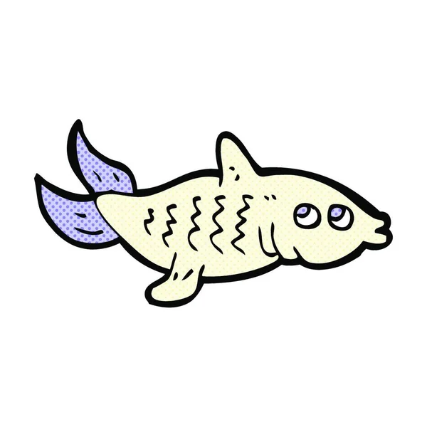 Retro Comic Book Style Cartoon Fish — Stock Vector