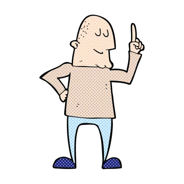 Retro Stripverhaal Stijl Cartoon Man Wijzend Vinger — Stockvector