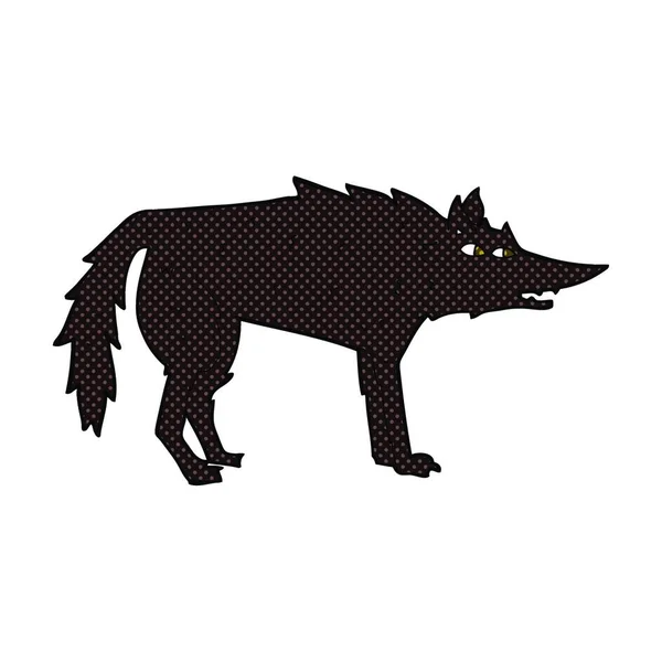 Retro Comic Book Stijl Cartoon Wolf — Stockvector