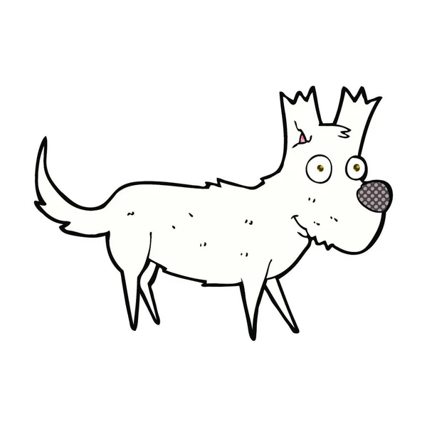 Retro Cómic Estilo Dibujos Animados Lindo Perrito — Vector de stock