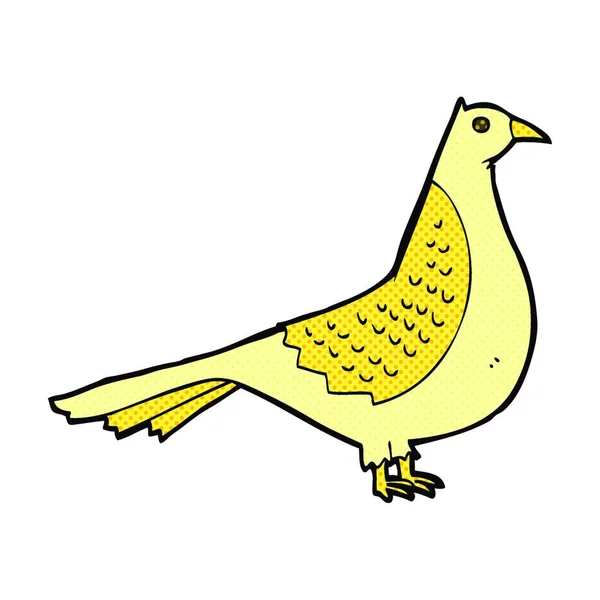 Retro Cómic Estilo Dibujo Animado Pájaro — Vector de stock