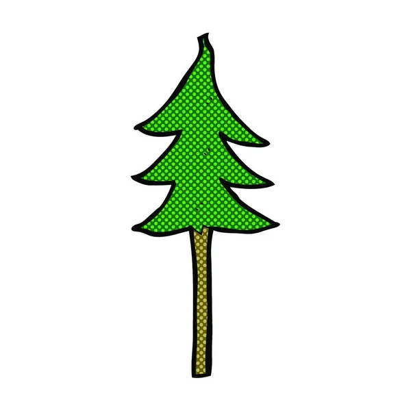 Ρετρό Στυλ Κόμικ Σύμβολο Δέντρο Κινουμένων Σχεδίων — Διανυσματικό Αρχείο