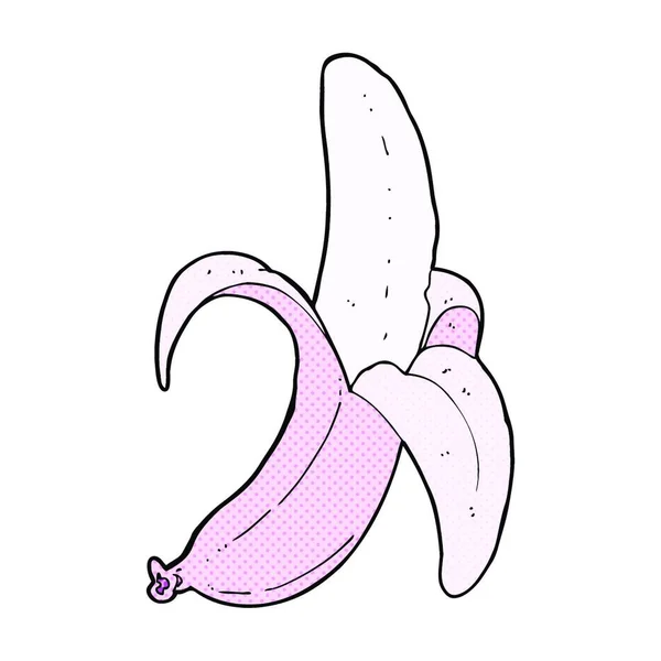 Ретро Комикс Стиль Мультфильм Розовый Банан — стоковый вектор