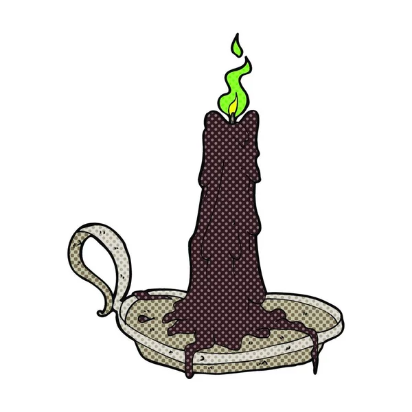 Retro Comic Stil Cartoon Gruselig Dribbeln Kerze — Stockvektor