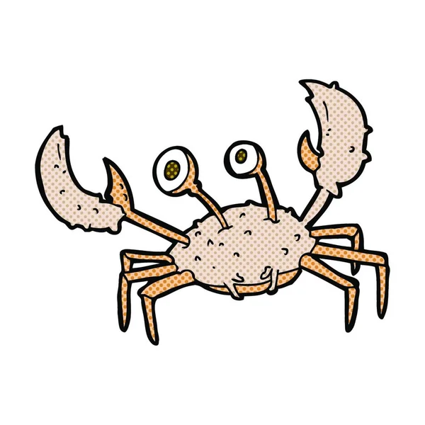 Retro Comic Book Style Cartoon Crab — Stock Vector