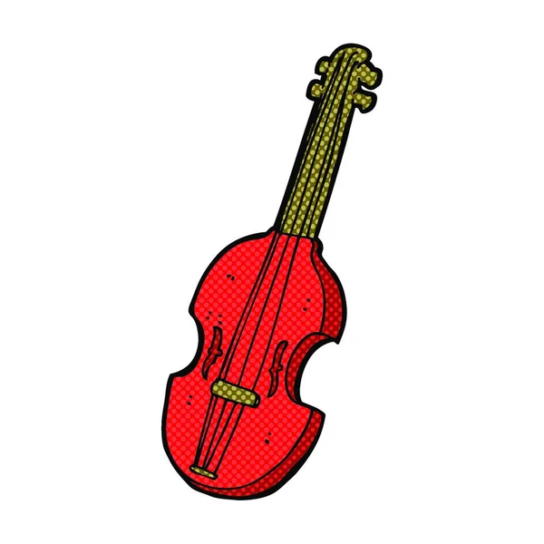 Violín Dibujos Animados Estilo Cómic Retro — Archivo Imágenes Vectoriales