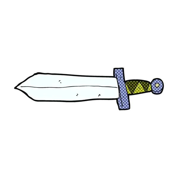 Retro Çizgi Roman Tarzı Karikatür Kılıcı — Stok Vektör