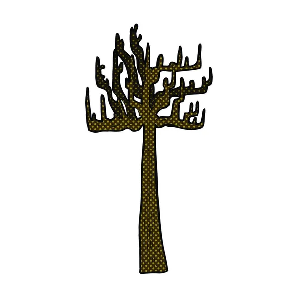 Старе Голе Дерево Ретро Комікс Стиль Мультфільм — стоковий вектор