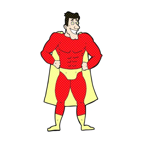 Superhéroe Dibujos Animados Estilo Cómic Retro — Archivo Imágenes Vectoriales