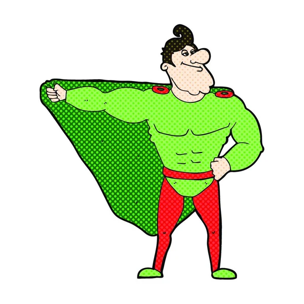 Zábavné Retro Komiksových Styl Kreslených Superhrdina — Stockový vektor