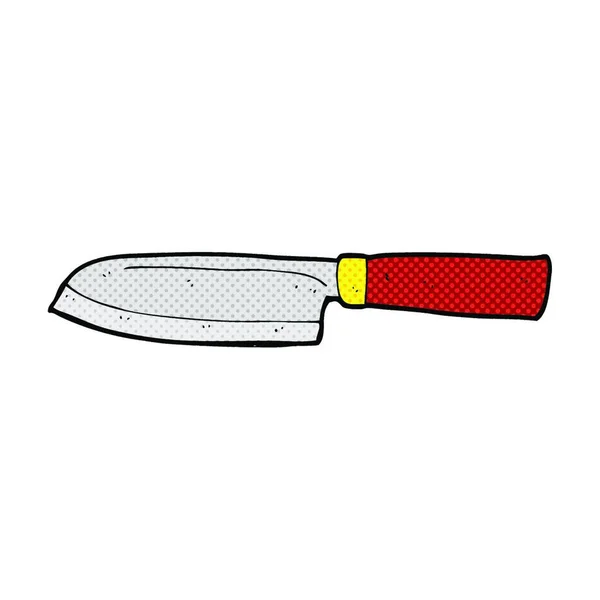 Retro Comic Book Style Cartoon Kitchen Knife — Stock Vector