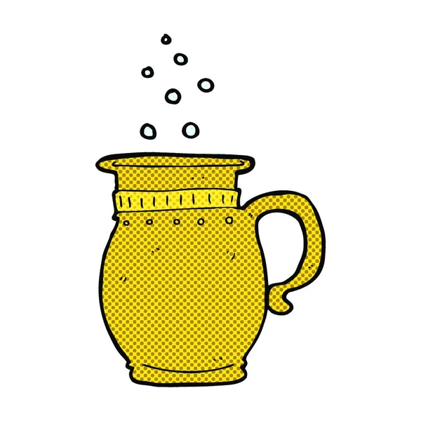 Retro Komiks Styl Kreskówki Piwo Tankard — Wektor stockowy