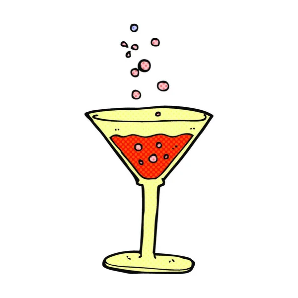 Retro Stripverhaal Stijl Cartoon Cocktail — Stockvector