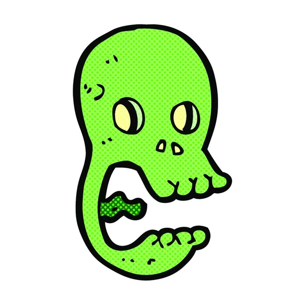 Divertido Retro Cómic Estilo Calavera Dibujos Animados — Archivo Imágenes Vectoriales