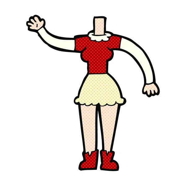 Retro Cómic Estilo Dibujos Animados Cuerpo Femenino — Archivo Imágenes Vectoriales