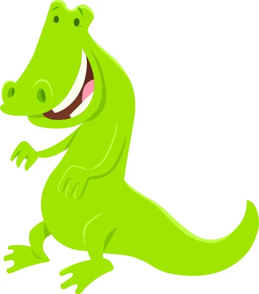 Cartoon Illustration Funny Crocodile Wild Animal Character — Stock Vector