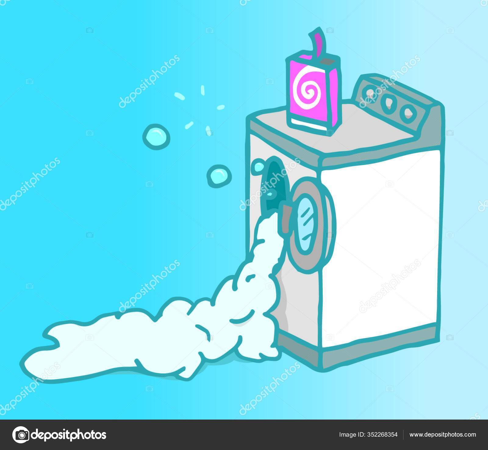 Desenhos Animados Ilustração Uma Máquina Lavar Roupa Com Defeito Falhar  imagem vetorial de PantherMediaSeller© 352268354