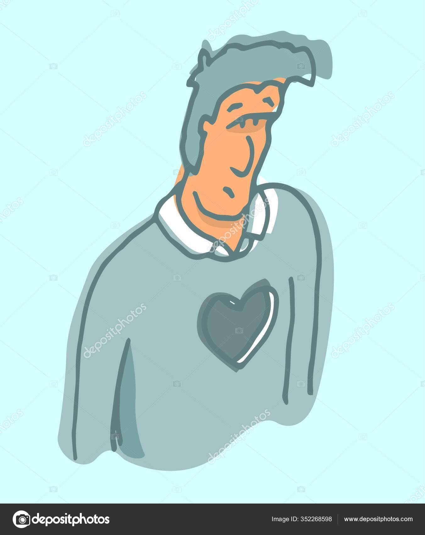 Desenhos Animados Ilustração Homem Chateado Sem Coração Vetor de  ©PantherMediaSeller 352268598, image size:1352x1700