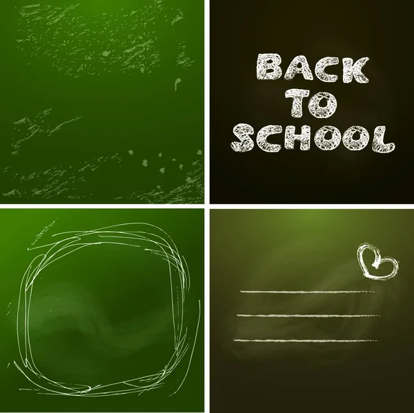 Set Backgrounds Chalkboard Green Dark Brown Surface Empty Space Your — Stock Vector