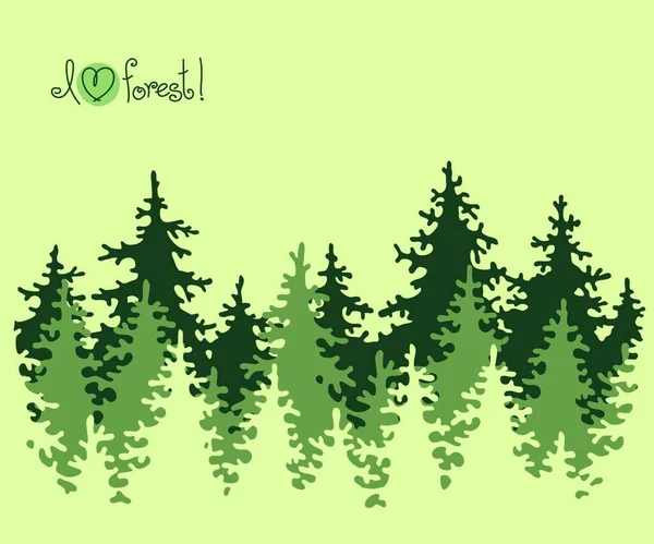 Abstract Banner Coniferous Forest Vector Illustration — Stock Vector
