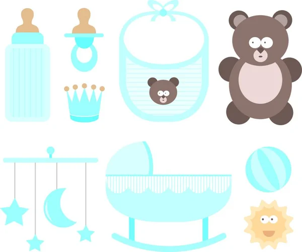Baby Icon Set Kindersachen — Stockvektor