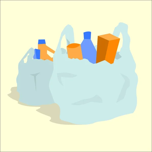 Supermarché Shopping Sacs Épicerie — Image vectorielle