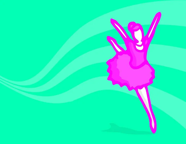 Cartoon Ballerina Sfondo Danza — Vettoriale Stock