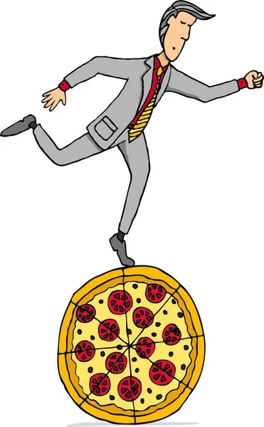Обед Офисе Пицца — стоковый вектор
