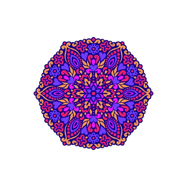 Аннотация Flower Mandala Декоративный Этнический Элемент Дизайна Абстрактная Цветочная Мандала — стоковый вектор