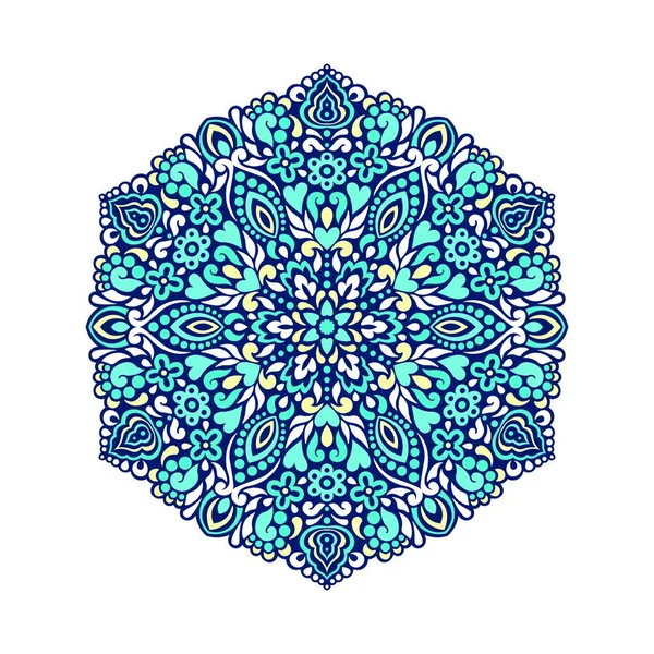 Аннотация Flower Mandala Декоративный Этнический Элемент Дизайна Абстрактная Цветочная Мандала — стоковый вектор