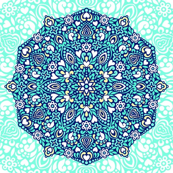 Аннотация Flower Mandala Декоративный Этнический Элемент Дизайна Абстрактная Цветочная Мандала — стоковый вектор