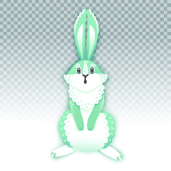 Surprised Cartoon Rabbit Funny Bunny Cute Hare Vector Illustration Surprised — Stock Vector
