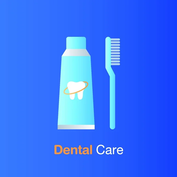 Concepto Cuidado Dental Vía Dental Cepillo Dientes Prevención Tratamiento Dental — Archivo Imágenes Vectoriales