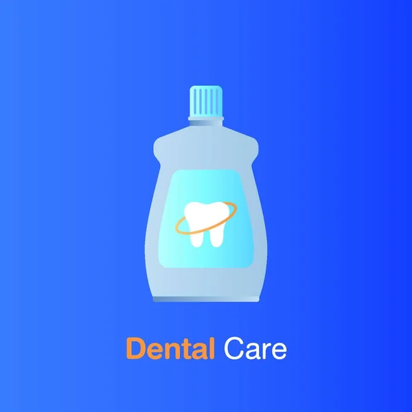 Concepto Cuidado Dental Enjuague Bucal Prevención Tratamiento Dental Ilustración Vectorial — Archivo Imágenes Vectoriales