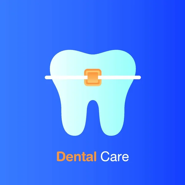 Концепція Стоматологічної Допомоги Догляд Брекетами Хороший Гігієнічний Зуб Профілактика Огляд — стоковий вектор