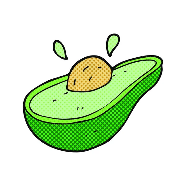 Freihand Gezeichnete Cartoon Avocado — Stockvektor