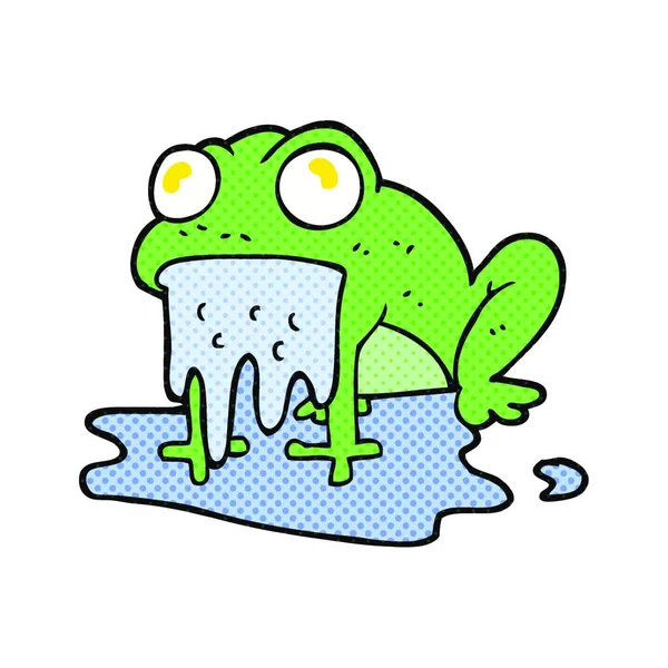 フリーハンドで描いた漫画のグロス小さなカエル — ストックベクタ