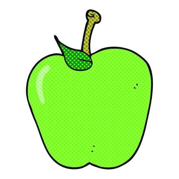 Freehand Getekende Cartoon Apple — Stockvector