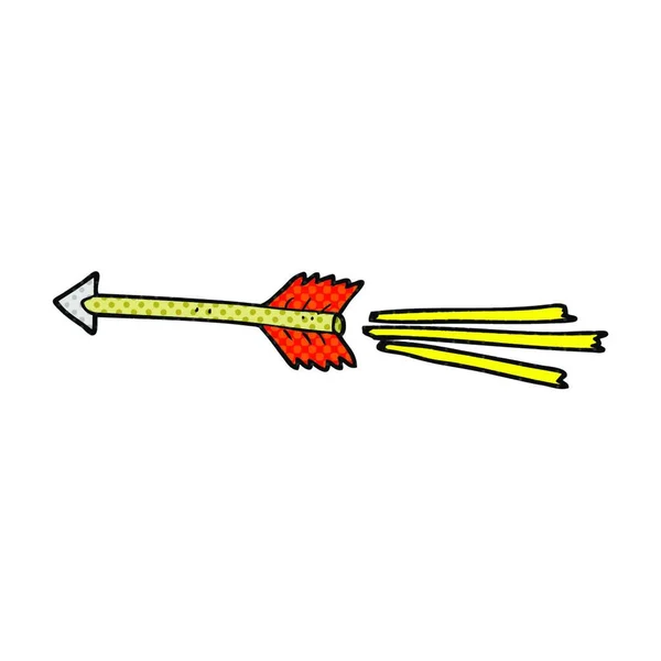Вільно Намальована Мультяшна Літаюча Стрілка — стоковий вектор