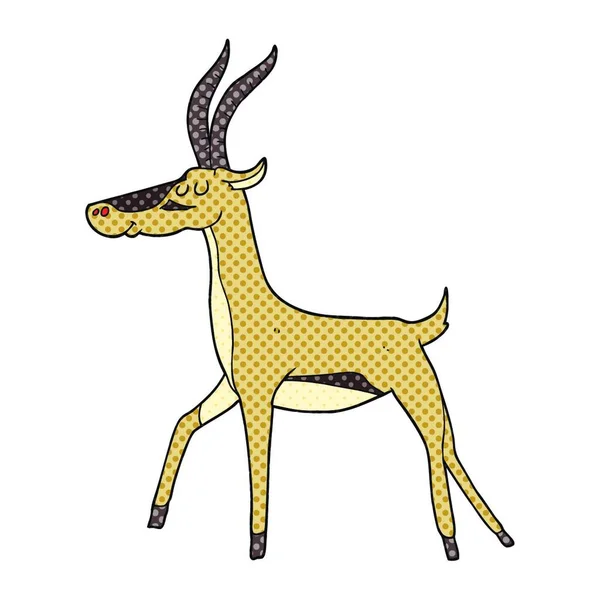 Vrije Hand Getrokken Cartoon Gazelle — Stockvector