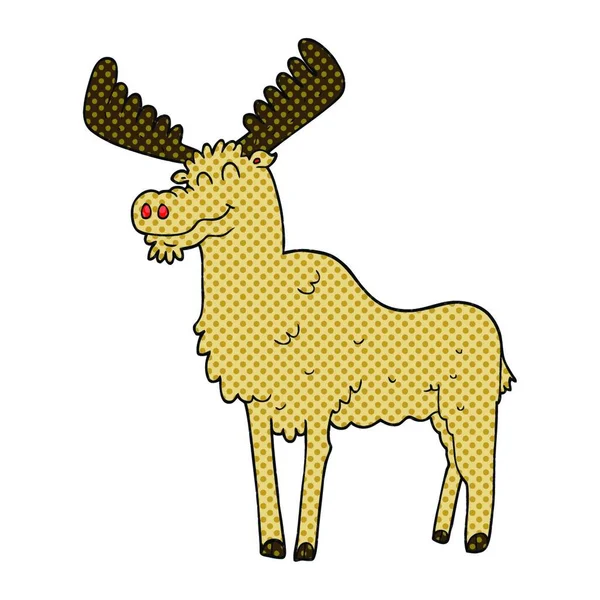 自由画的卡通麋鹿 — 图库矢量图片