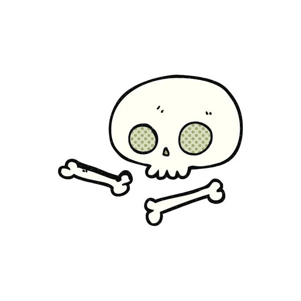 Dibujado Mano Alzada Calavera Dibujos Animados Huesos — Vector de stock