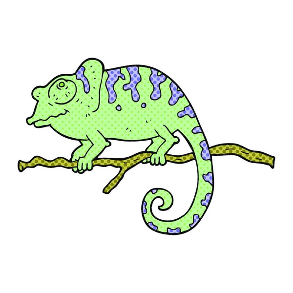 Frihandsritad Tecknad Kameleont — Stock vektor